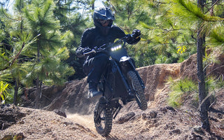Ride the VIPCOO H3 electric dirt bike outside