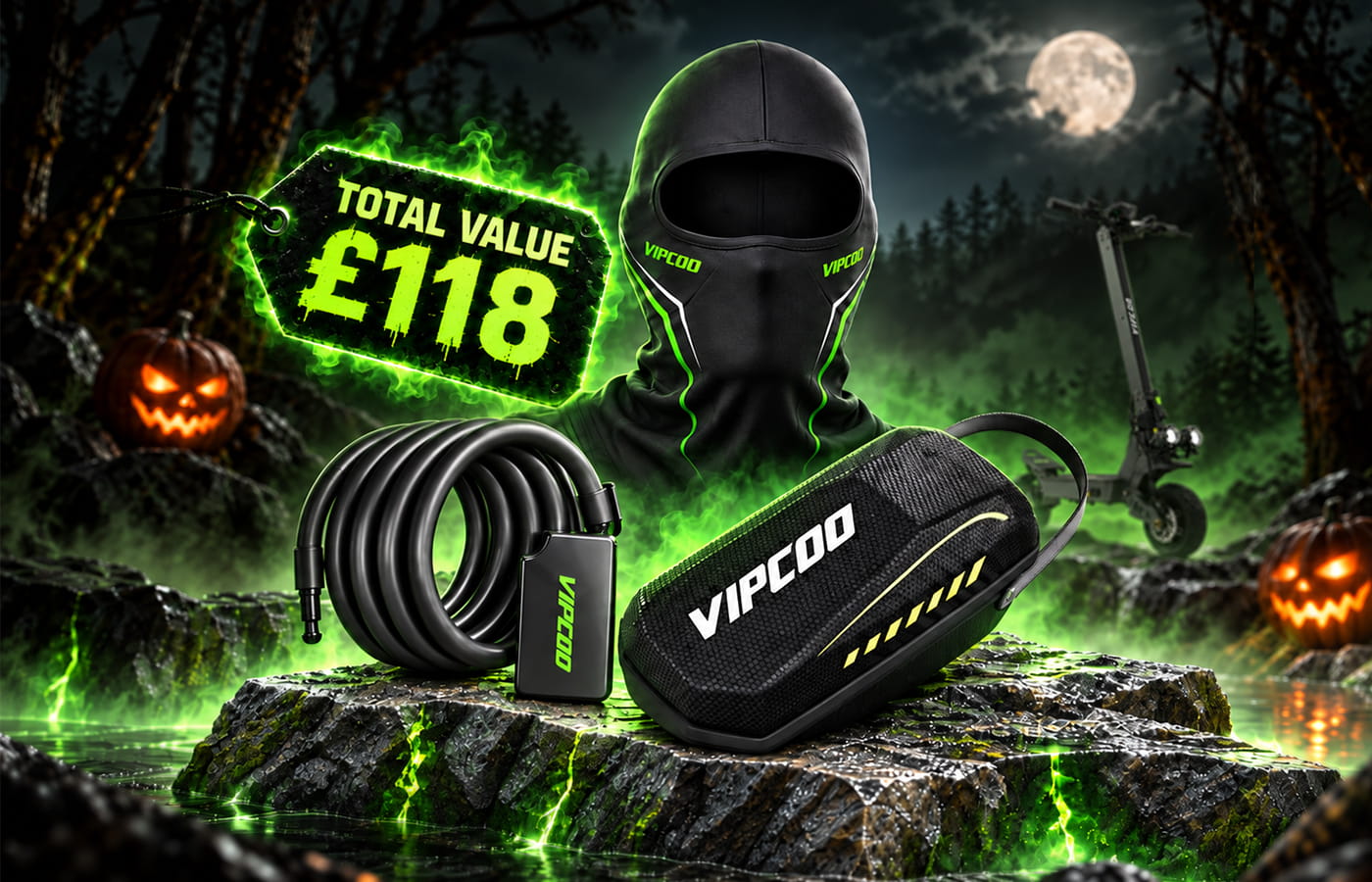 Three free VS2 Pro gifts: riding mask, fingerprint lock and scooter bag